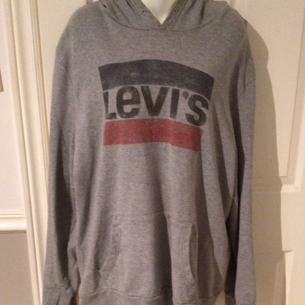 Levi's Gray and Red Logo Hoodie